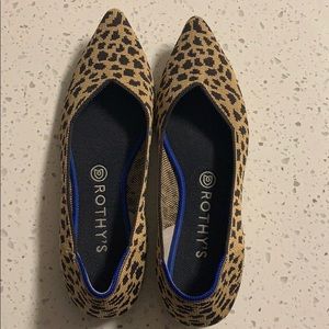 Rothy’s Leopard Print Point Flats, Size 10